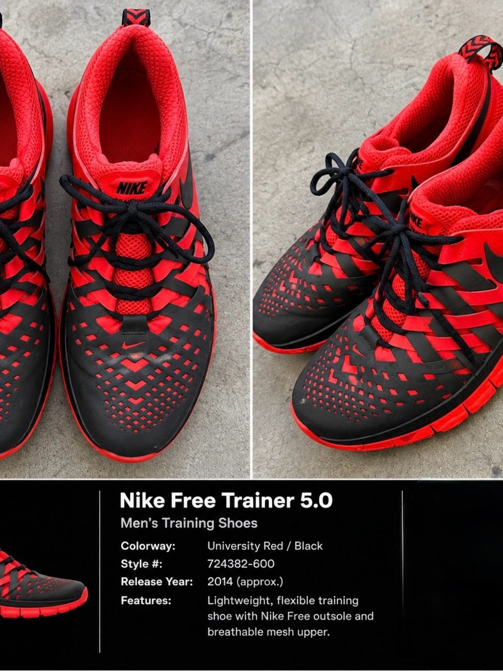 Nike Men's Training Shoes - Red & Black Performance Sneakers